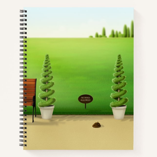 "No Hogs Zullownte" Niedliches Dog Poo im Sonnigen Notizbuch (Vorderseite)