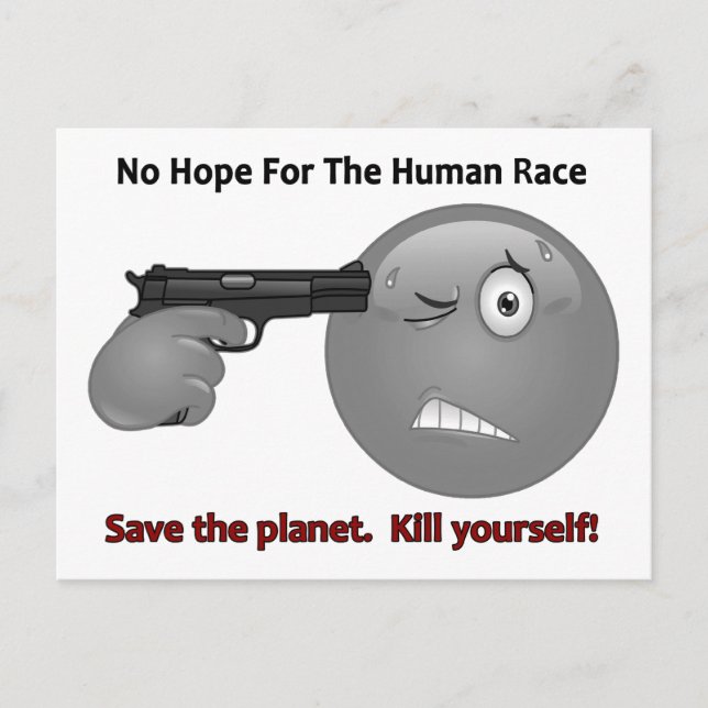 No Hope Emoticon Logo Postkarte (Vorderseite)