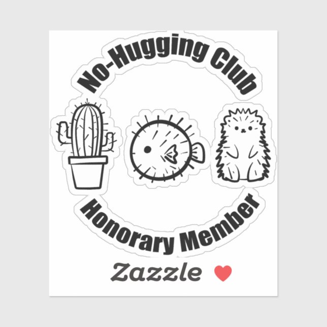 No Hugging Club Aufkleber (Blatt)