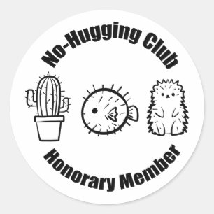 No Hugging Club Runder Aufkleber
