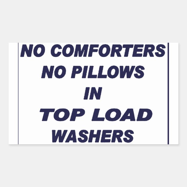 "No in Top Load Washer" Waschsalon Blue Aufkleber (Vorderseite)