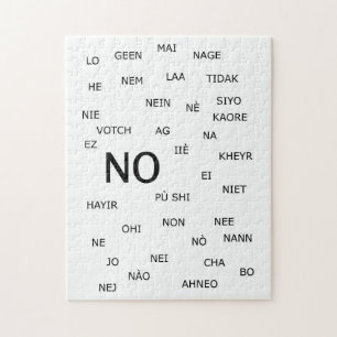 " NO " in verschiedenen Sprachen Puzzle