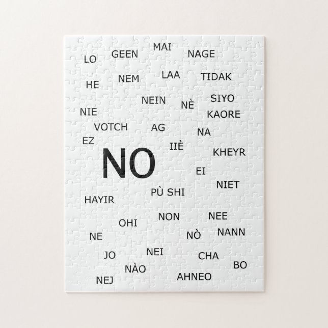 " NO " in verschiedenen Sprachen Puzzle (Vertikal)
