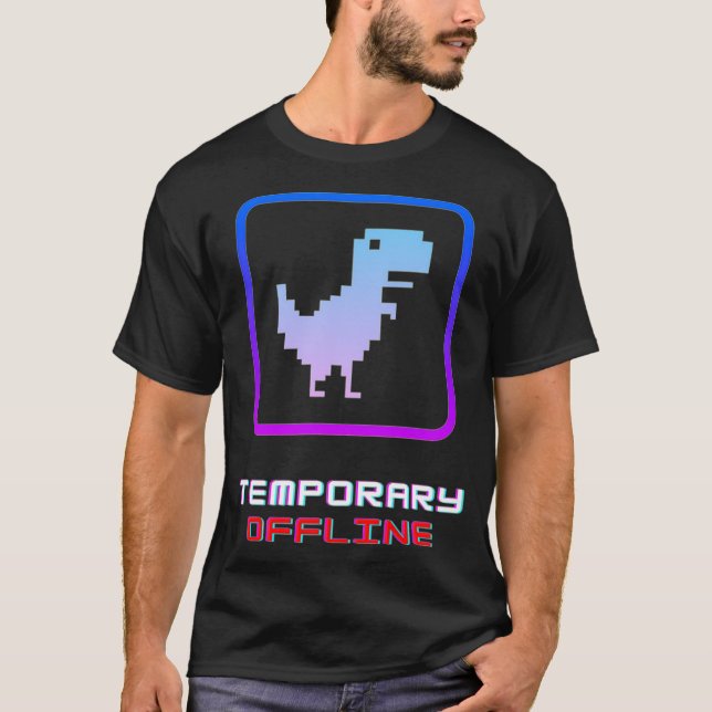 No Internet Connection Offline Geeky Nerd Pixel De T-Shirt (Vorderseite)