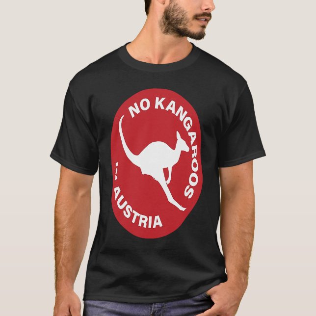 No Kangaroos In Austria  Funny Australia T-Shirt (Vorderseite)