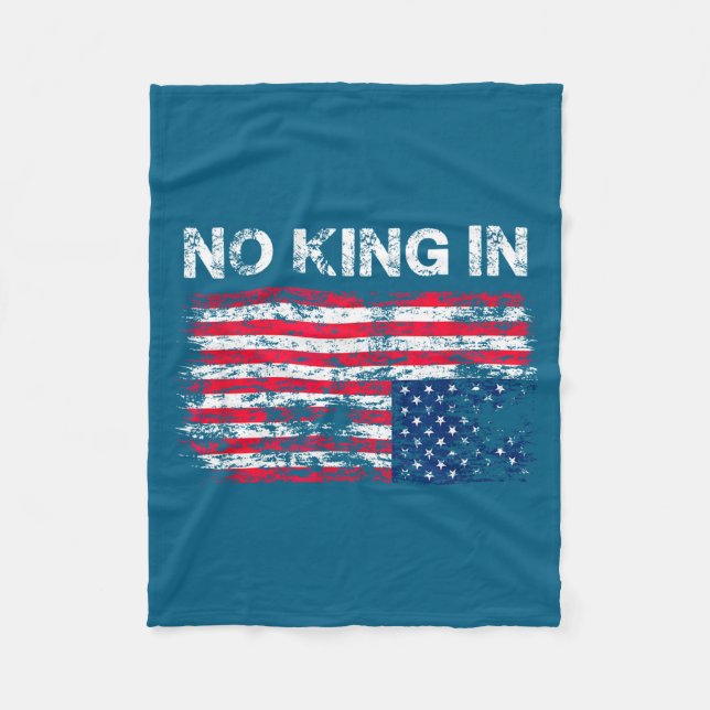 No King In America American Flag Upside Down Distr Fleecedecke (Vorderseite)