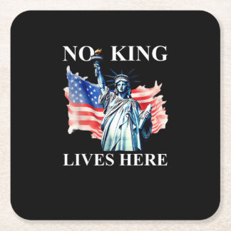 No King Lives in America Freedom Flag Patriotic Rechteckiger Pappuntersetzer