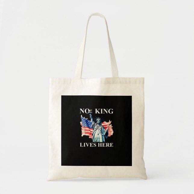 No King Lives in America Freedom Flag Patriotic Tragetasche (Vorne)