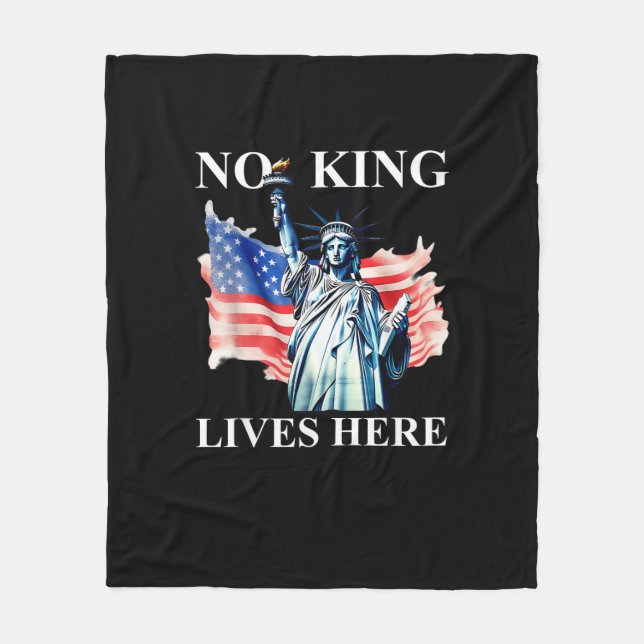 No King Lives No Kings In America Freedom American Fleecedecke (Vorderseite)