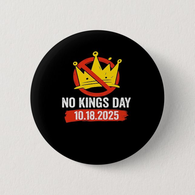 No King Patriotic Freedom No Kings In America Retr Button (Vorderseite)