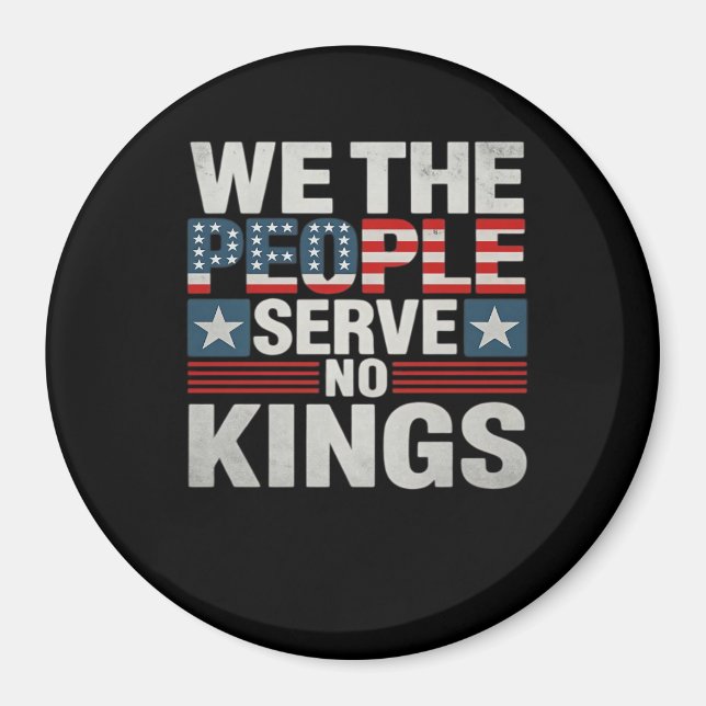 No King Patriotic Freedom No Kings In America Retr Magnet (Vorne)