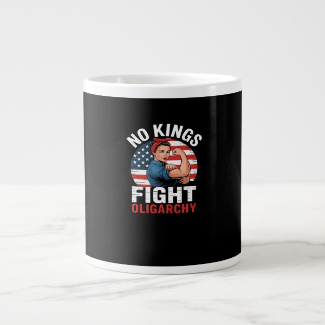 No King Patriotic Freedom No Kings In America Vint Jumbo-Tasse (Vorderseite)