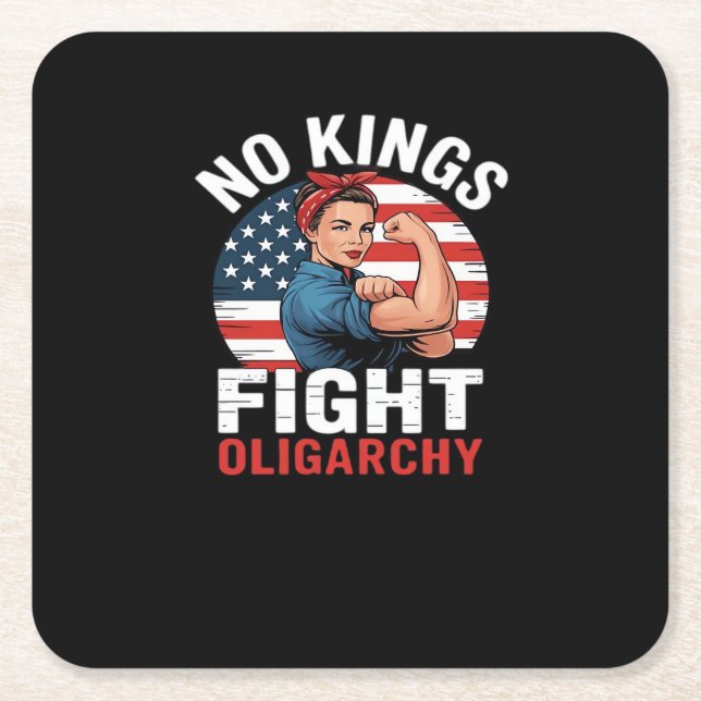 No King Patriotic Freedom No Kings In America Vint Rechteckiger Pappuntersetzer (Vorderseite)