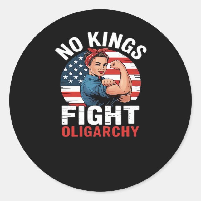 No King Patriotic Freedom No Kings In America Vint Runder Aufkleber (Vorderseite)