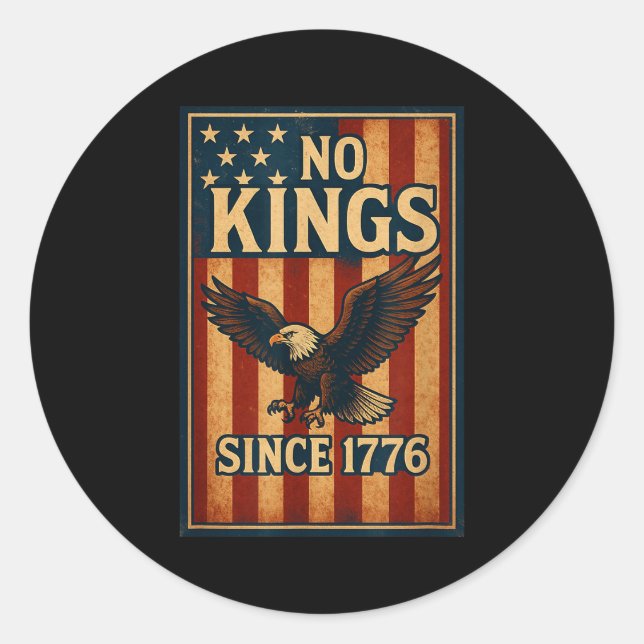 No King Since 1776 Patriotic Dom Shirts Men Women  Runder Aufkleber (Vorderseite)