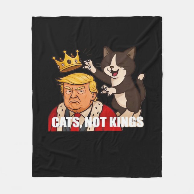 No Kings Anti Cats Classic Funny Design Fleecedecke (Vorderseite)