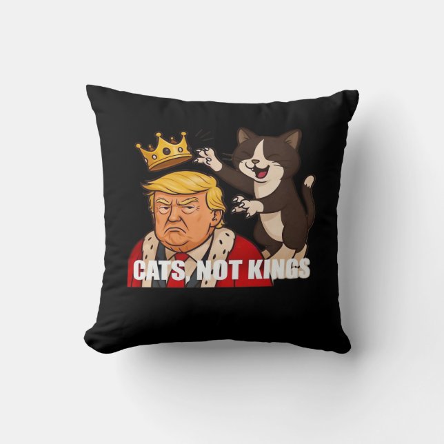 No Kings Anti Cats Classic Funny Design Kissen (Vorderseite)