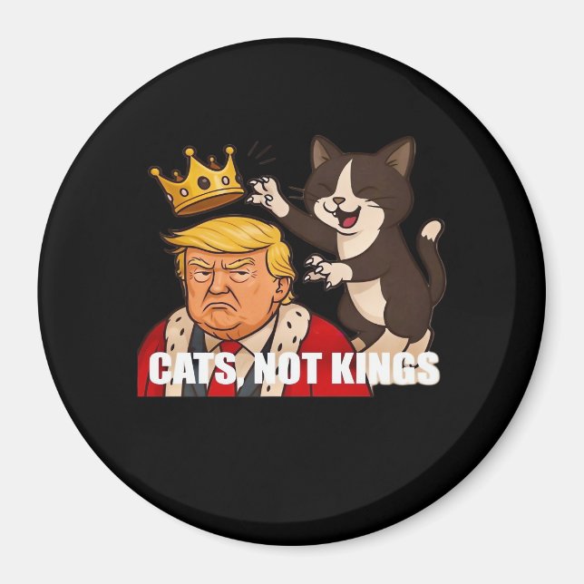 No Kings Anti Cats Classic Funny Design Magnet (Vorne)
