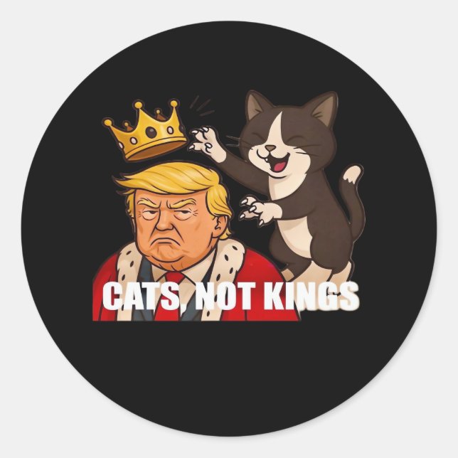 No Kings Anti Cats Funny Classic Style Runder Aufkleber (Vorderseite)