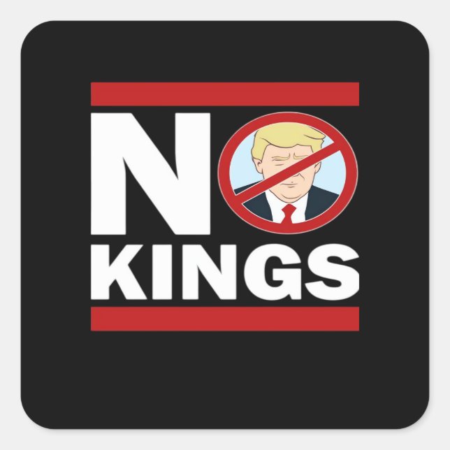 No Kings Anti Classic Minimal Clean Quadratischer Aufkleber (Vorderseite)
