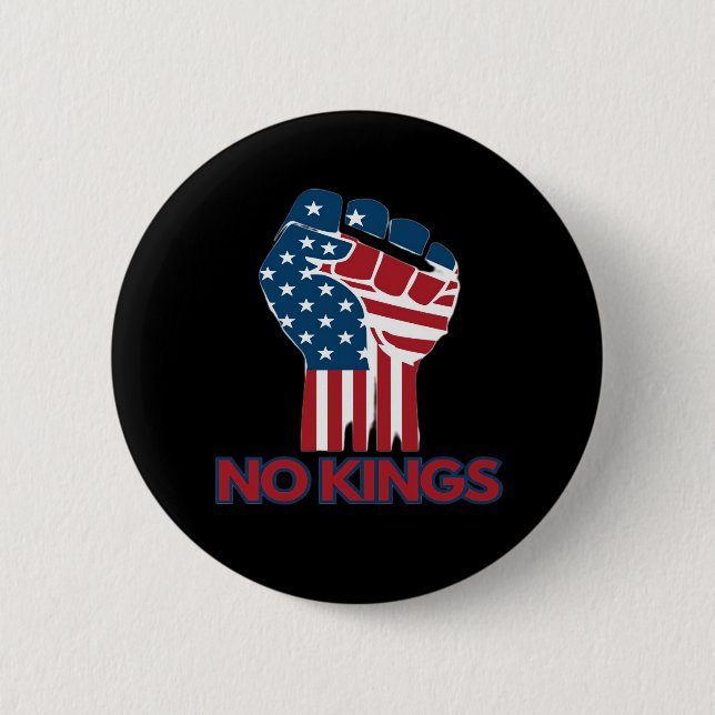 No Kings Anti Classic Retro Style Button (Vorderseite)