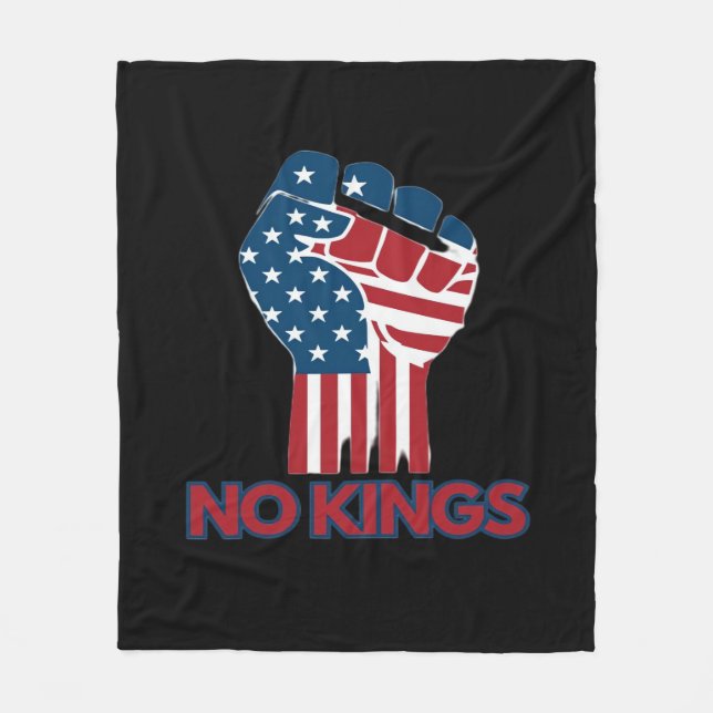 No Kings Anti Classic Retro Style Fleecedecke (Vorderseite)
