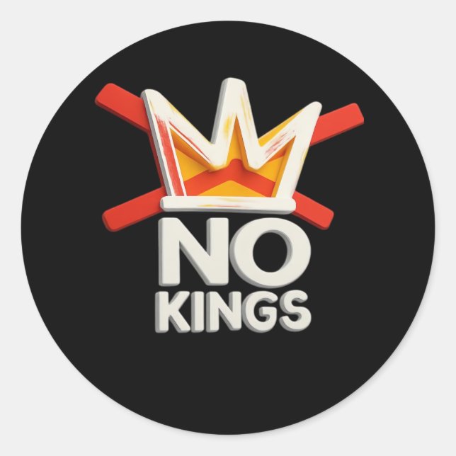 No Kings Anti Minimal Clean Design Runder Aufkleber (Vorderseite)