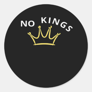 No Kings Classic Retro Cool Style Runder Aufkleber