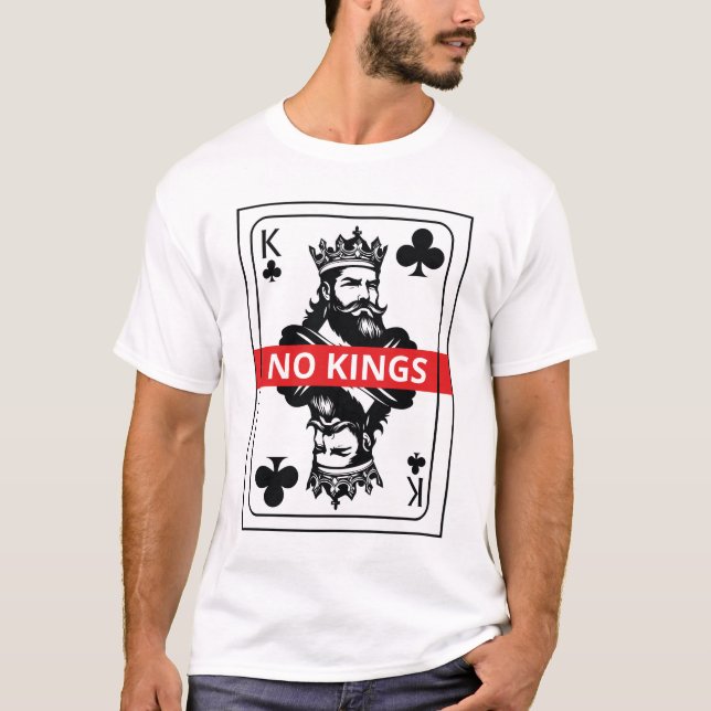 No Kings Club Shirt – Black and White Playing Card (Vorderseite)