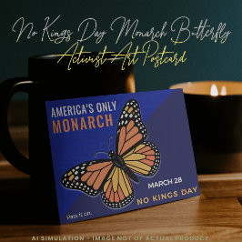 No Kings Day Monarch Butterfly Activist Art Postkarte