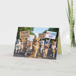 No Kings Day Pet Protest Card Karte