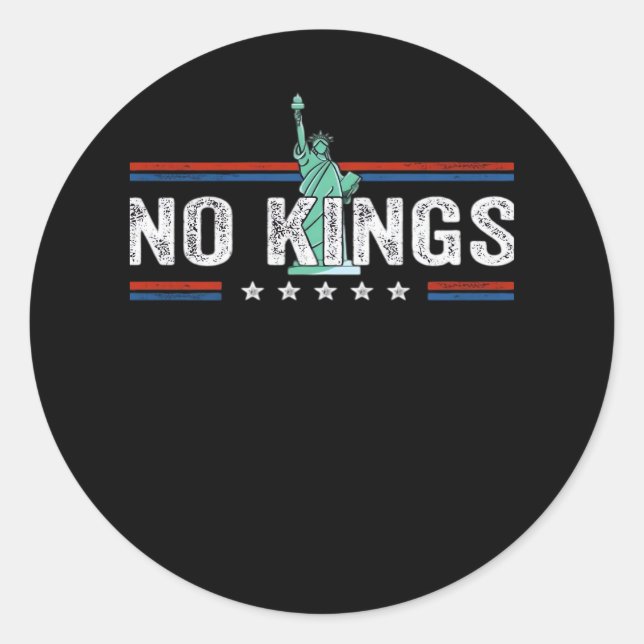 No Kings Day Retro Classic Design Runder Aufkleber (Vorderseite)