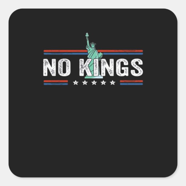 No Kings Day Retro Graphic Quadratischer Aufkleber (Vorderseite)
