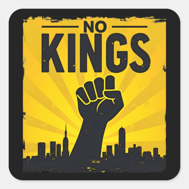 No Kings (DC Edition) Quadratischer Aufkleber (Vorderseite)
