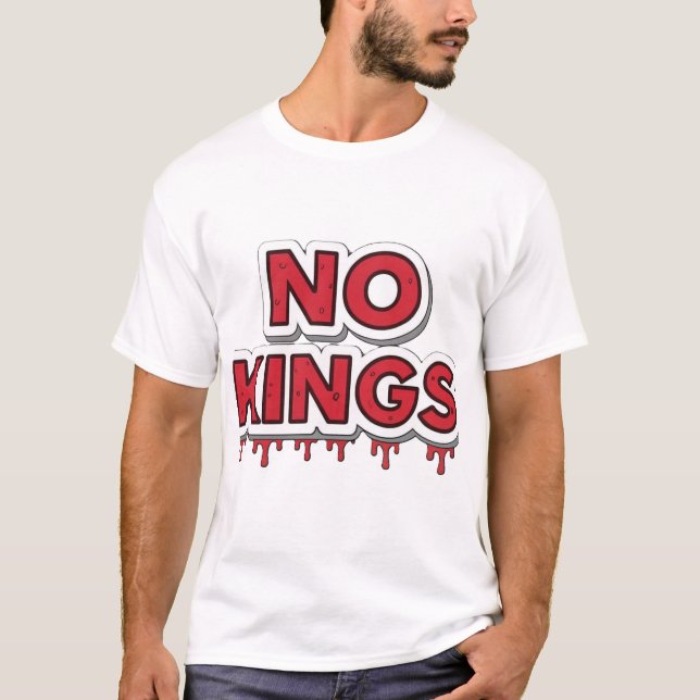 No Kings - Drilling Horror Schriftart Design T-Shirt (Vorderseite)