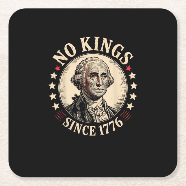 No Kings In America 1776 Freedom Retro Classic Rechteckiger Pappuntersetzer (Vorderseite)