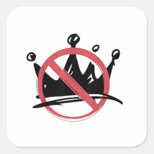 No Kings In America 2025 4. Juli Quadratischer Aufkleber