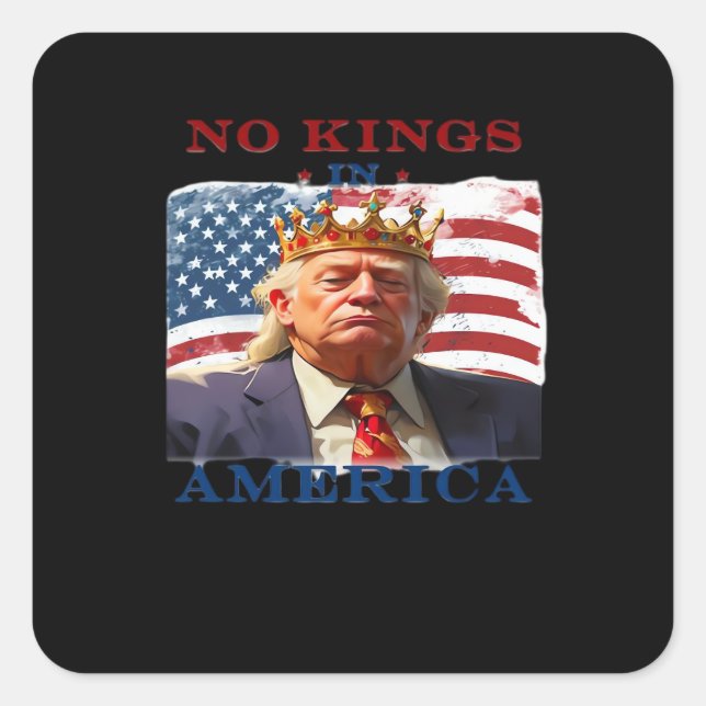 No Kings In America Anti Classic Simple Clean Quadratischer Aufkleber (Vorderseite)