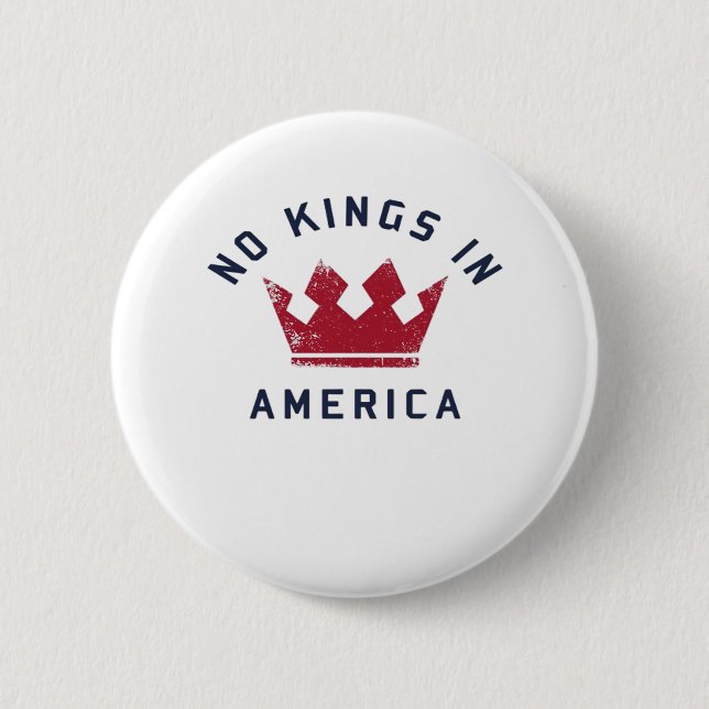 No Kings In America Anti Fascism USA Classic Button (Vorderseite)