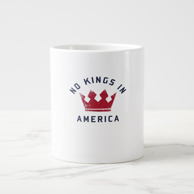 No Kings In America Anti Fascism USA Classic Jumbo-Tasse (Vorderseite)