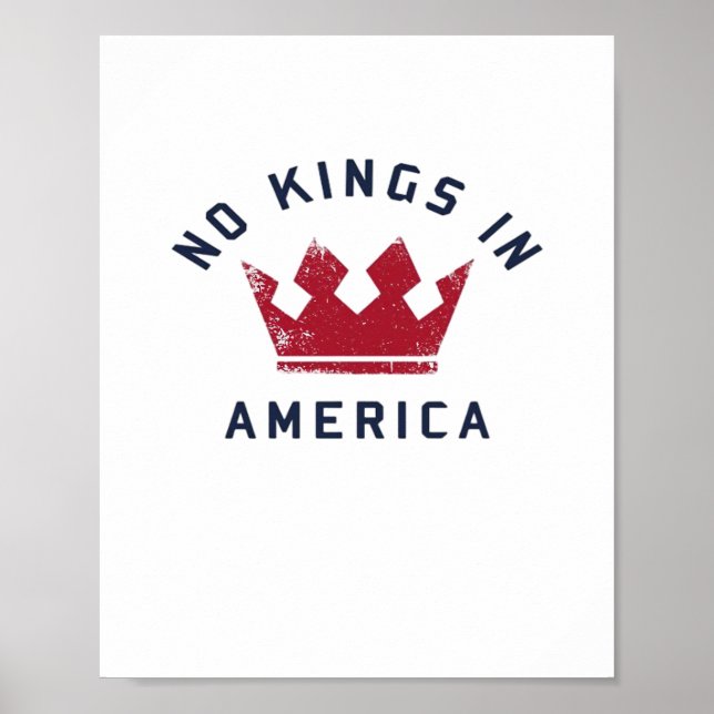 No Kings In America Anti Fascism USA Classic Poster (Vorne)
