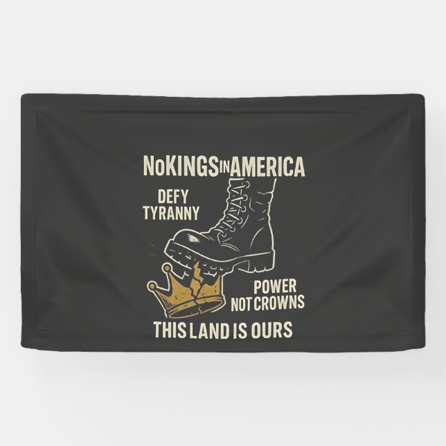 No Kings in America Anti-Trump 4. Juli Banner (Horizontal)