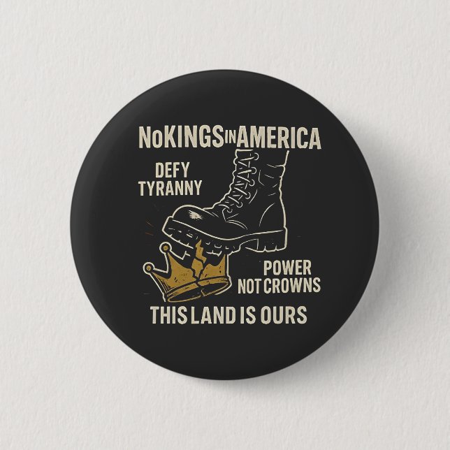 No Kings in America Anti-Trump 4. Juli Button (Vorderseite)