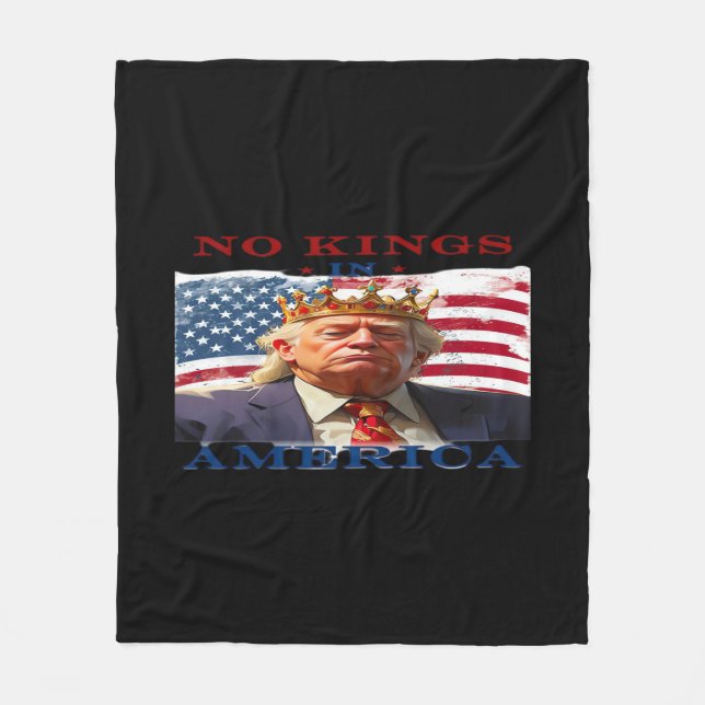 No Kings In America Anti-Trump Creative Design Fleecedecke (Vorderseite)