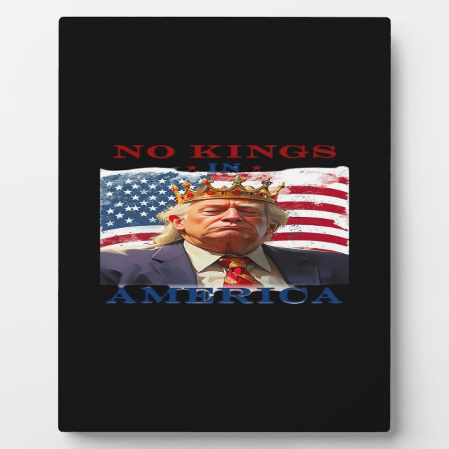 No Kings In America Anti-Trump Creative Design Fotoplatte (Vorderseite)