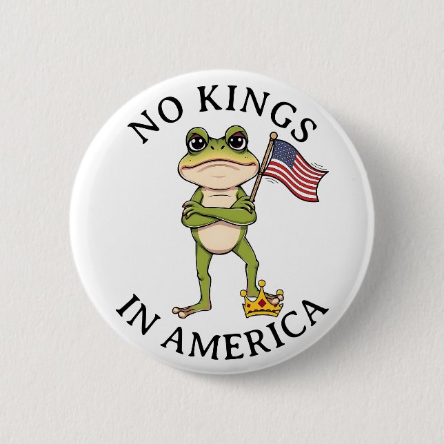 No Kings in America Anti-Trump Protest  Button (Vorderseite)