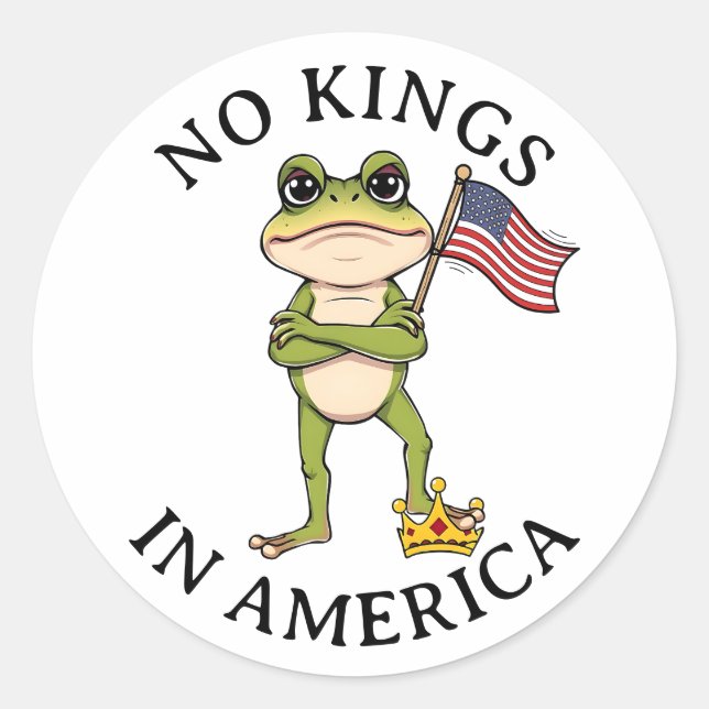 No Kings in America Anti-Trump Protest  Runder Aufkleber (Vorderseite)