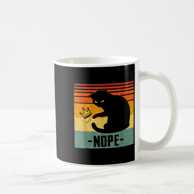 No Kings In America Black Cat Funny Cat Kicking Cr Kaffeetasse (Rechts)