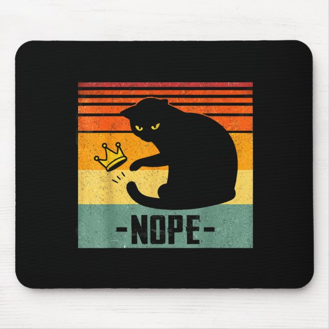 No Kings In America Black Cat Funny Cat Kicking Cr Mousepad (Vorne)