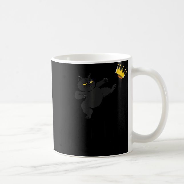 No Kings In America Black Cat Funny Litical Meme 4 Kaffeetasse (Rechts)